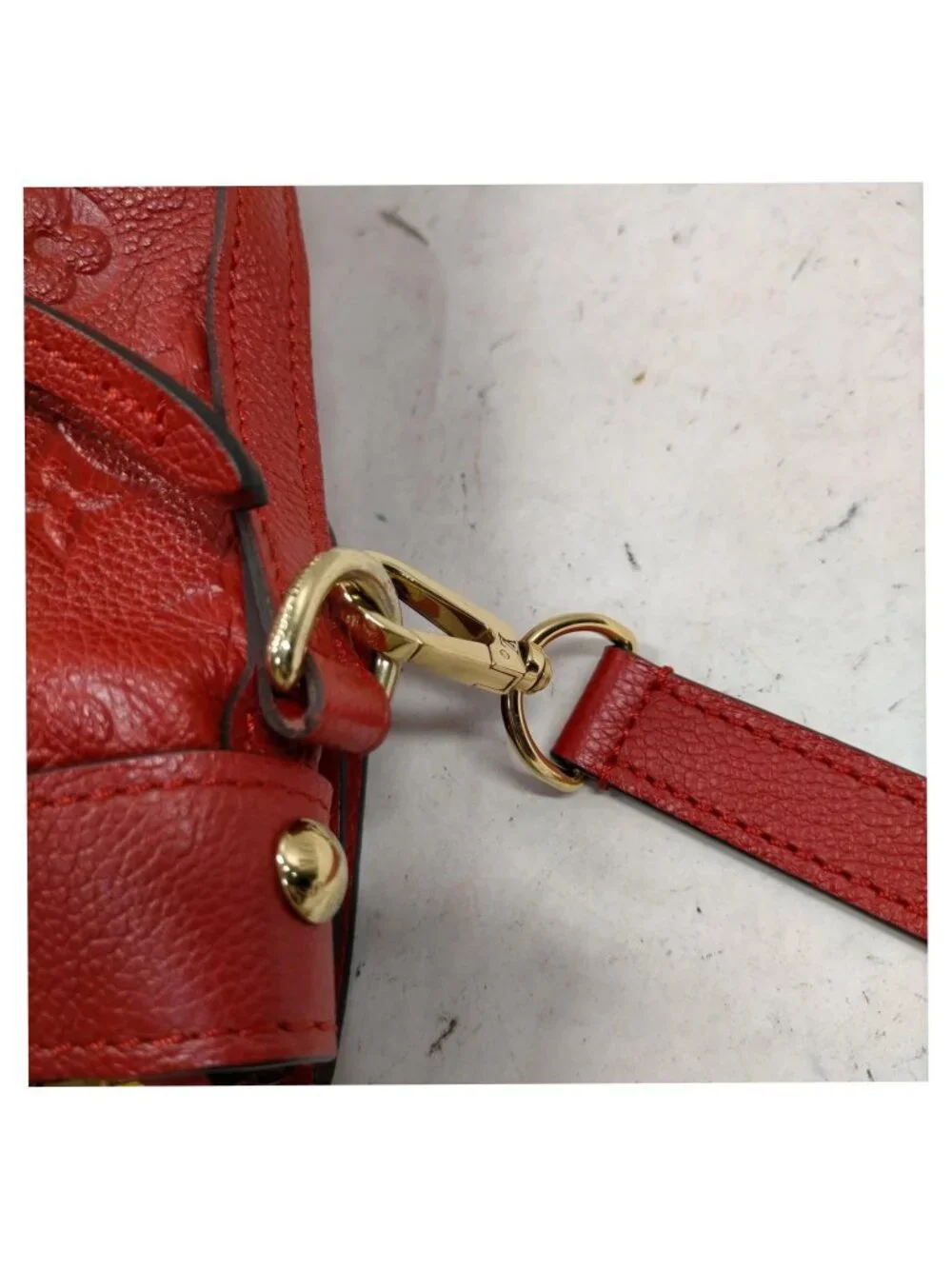 Authentic Louis Vuitton Bastille PM Monogram Empreinte Leather Red Shoulder Bag